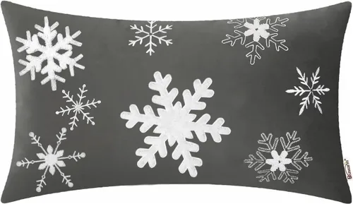 Vista 15 de BRAWARM Christmas Reindeer Pillow Cover 18x18 Black Velvet Embroidered Reno negro