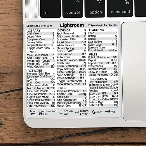 Vista 7 de Synerlogic para Adobe Collection 7 en 1 Adhesivo de acceso directo de teclado de referencia rápida para cualquier MacBook o PC con Windows