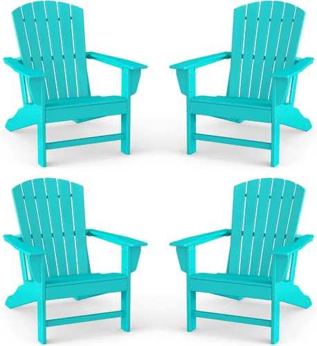Vista 26 de BRIOPAWS - Set de 2 sillas Adirondack Silla para hoguera Tamaño grande Plástico HDPE Resistente a la intemperie para terraza, piscina al