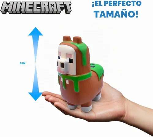 Vista 4 de Minecraft Mega SquishMe Series 2 – Llama – Juguete Squishy perfumado de crecimiento lento de 6 pulgadas