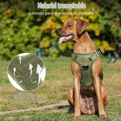 Vista 3 de VavoPaw Arnés táctico resistente para perros pequeños, arnés ajustable sin tirones para mascotas, arnés reflectante de servicio de entrenamiento