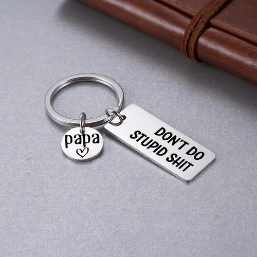 Vista 4 de Llavero con texto en inglés Mother to Kids Don't Do Stupid Stupid Stupid St para adolescentes, hija, hijo, graduación, San Valentín, regalos de mamá