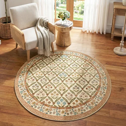 Vista 35 de jinchan Haden - Alfombra de entrada de 2 x 3 pulgadas, diseño floral vintage, lavable, suave, antideslizante, de pelo bajo, para puerta, cocina