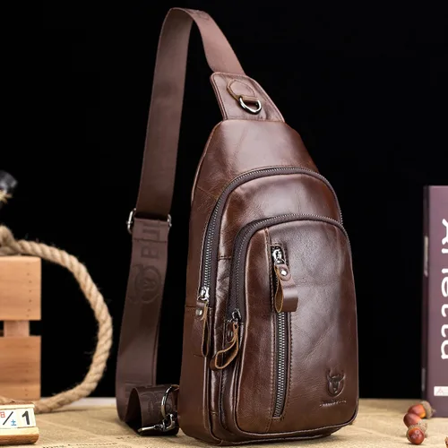Vista 79 de LUKZIJAES Bolso bandolera de cuero genuino para hombre