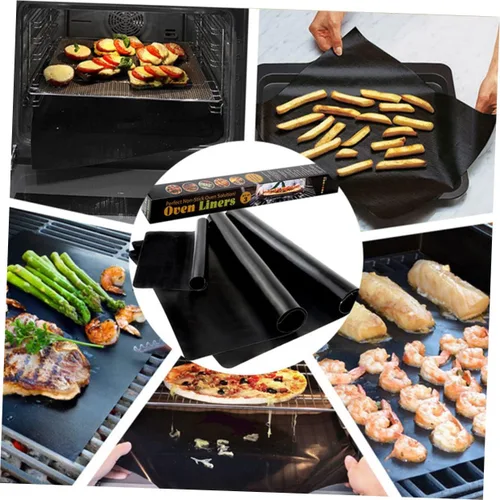 Vista 5 de Juego de 4 piezas para barbacoa Esterillas de barbacoa Estera de barbacoa Estera de barbacoa Estera de parrilla mate antiadherente Hoja de parrilla