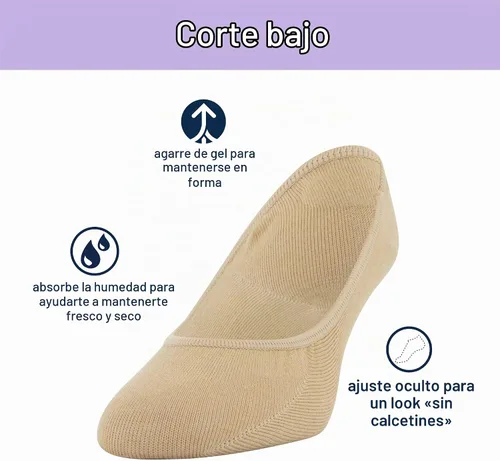 Vista 3 de Peds Calcetines invisibles de corte bajo que absorben la humedad para mujer, 6 pares Desnudo