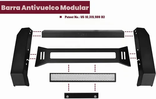 Vista 5 de TAC - Barra de defensa modular Predator para 2022-2025 Nissan Frontier camioneta pickup, versión de malla delantera, protector de parachoques