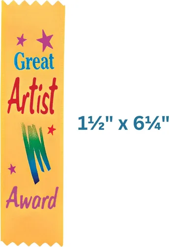Vista 2 de Beistle Cintas de gran valor de premio de artista, 11/2 x 61/4 pulgadas, paquete de 30