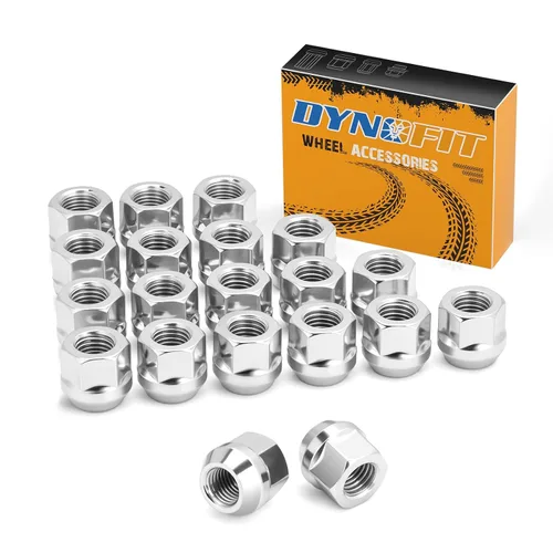 Vista 10 de dynofit Tuercas de llanta de 1/2 pulgada a 20 compatibles con Ford Ranger Mustang Jeep Grand Cherokee Wrangler, 20 tuercas cromadas de 1/2 x 20