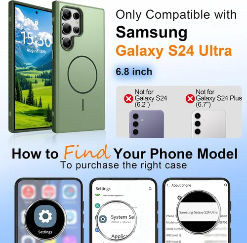 Vista 29 de Jshru Funda para Samsung Galaxy S26 Plus/Galaxy S25 Plus: para Galaxy S24 Plus [compatible con Magsafe] [2 protectores de pantalla HD] cubierta