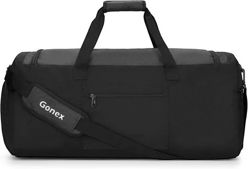 Vista 8 de Gonex Bolsa de lona para gimnasio con compartimento para zapatos, bolsillo húmedo, bolsa deportiva de gran capacidad para hombres y mujeres, bolsa