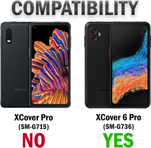 Vista 7 de Funda con clip para Galaxy XCover 6 Pro, Nakedcellphone Funda de agarre de anillo resistente con soporte [placa de montaje integrada]