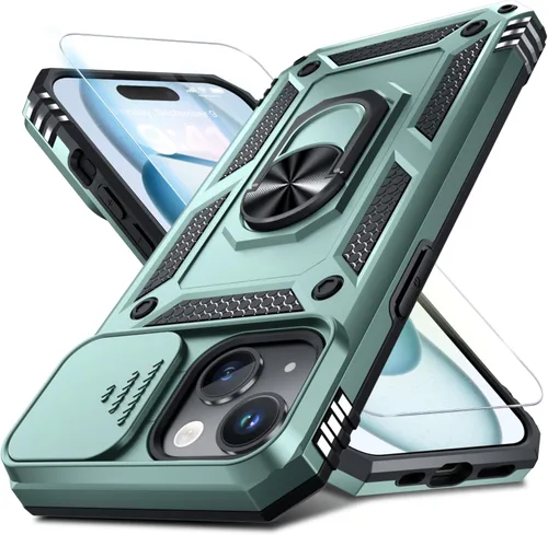 Vista 103 de Janmitta Funda para iPhone 8 Plus/7 Plus/6 Plus, Cubierta de Teléfono con Cubierta Deslizante Integrada para Lente de Cámara + Protector