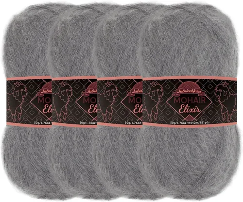 Vista 47 de JubileeYarn Mohair Elixir Yarn - 50g/Skein Baby Wool Blend - Cosmopolitan - 1 Skein