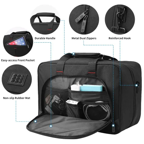 Vista 2 de TAYCASE Funda de transporte para PS5, funda de viaje grande compatible con Playstation 5, color negro