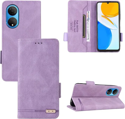 Vista 11 de Compatible con Honor X7, cubierta trasera magnética plegable de cuero con ranura para tarjeta para Honor X7