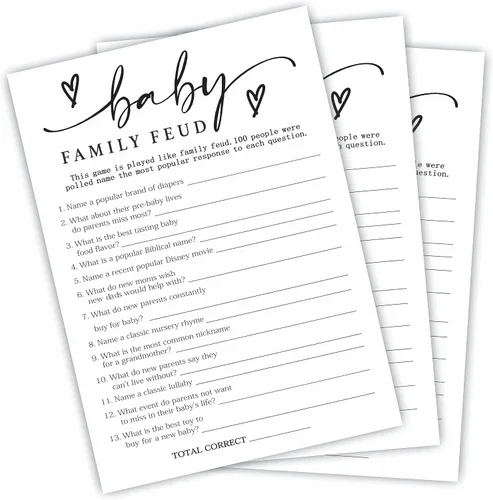Vista 5 de Tarjetas de juego del alfabeto – Actividad de baby shower y recuerdos de fiesta (paquete de 30) – 5 x 7 pulgadas, estilo minimalista de doble cara