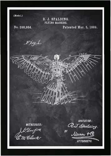 Vista 10 de Arte de pared enmarcado con diseño de cueva de aviones y hombre volador, impresión fotográfica 'Airplanes 1942', decoración del hogar para hombres