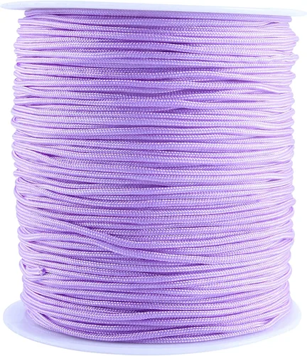 Vista 114 de KONMAY 1 rollo de cuerda de nailon de 150 yardas, trenzado de 0.016 in de nailon Shamballa Macramé/cordón de cuentas, cordón de nudo chino, cuerda