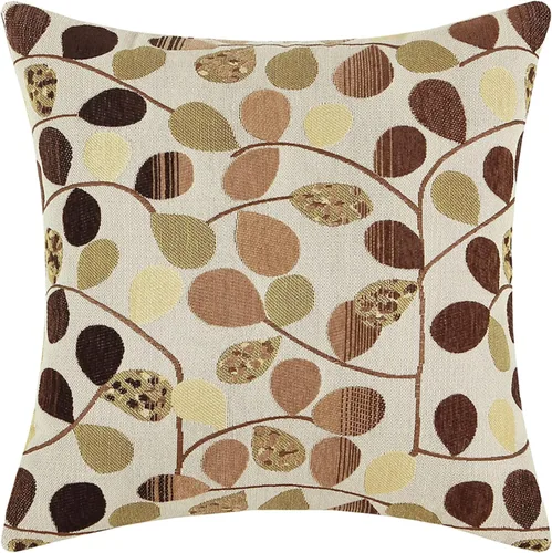 Vista 12 de CaliTime Funda de cojín para sofá, decoración del hogar, felpilla de lujo con hojas bonitas de ambos lados, 18 x 18 pulgadas, color azul crudo