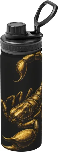 Vista 10 de Anglerfish Insulated Stainless Steel Kettle Print Funny Water Bottle Insulated Ideal for Sports and Travel