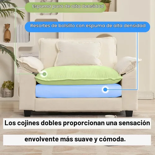 Vista 3 de Oprisen Sofá Seccional Modular, Cómodo Cloud Couch Sofá Seccional, Sofá Cama de Chenilla con Asiento Profundo con Almohadas Decorativas para Sala