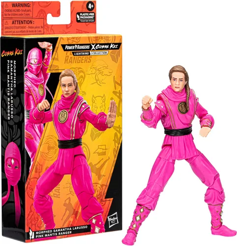 Vista 7 de Hasbro Power Rangers x Cobra Kai Ligtning Collection - Figura de guardabosques Samantha LaRusso rosa de Mantis (5.9 in)