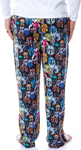 Vista 4 de Star Wars Mens' The Mandalorian Color Helmets Sleep Pajama Pants