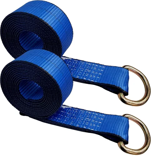 Vista 40 de Mega Cargo Control 1 paquete de correas de lazo de anillo D, amarres de remolque negros de 2 pulgadas para ensamblajes de elevación de ruedas