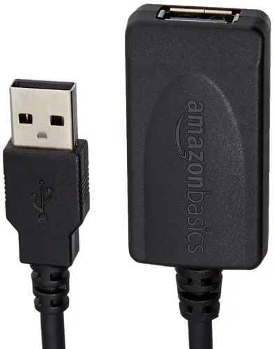 Vista 3 de Amazon Basics Cable de extensión USB 2.0, USB-A macho a hembra, cable repetidor activo para impresora, mouse, teclado o escáneres, transferencia