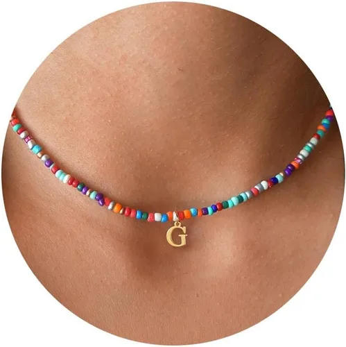 Vista 35 de Yoosteel Regalos de San Valentín para niños, adolescentes y niñas, collares con iniciales de cuentas coloridas para mujeres y niños, joyería