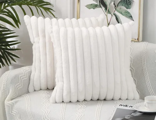 Vista 18 de PANOD Juego de 2 fundas de almohada decorativas de piel sintética de 45.7 x 45.7 cm, lujosas fundas de almohada modernas de estilo bohemio y funky