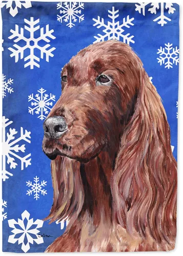 Vista 21 de Caroline's Treasures SC9374GF Bulldog English Snow flakes Holiday Garden Flag Buzón Bandera decorativa para patio exterior, patio, obras de arte