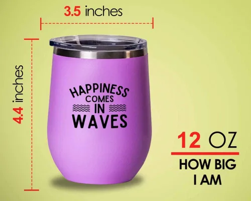 Vista 4 de Surfing Pink Edition Wine Tumbler 12oz - Comes in waves - Surfing Enthusiast Gifts Water Sport Surfboard Athletics Hobby Beach Sea Windsurf Wave