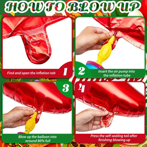 Vista 3 de 6 globos inflables de chile para cocinar, decoraciones inflables de chile, globos en forma de chile para fiesta mexicana