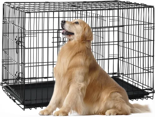 Vista 9 de Jaula para perros pequeños de 24 pulgadas, jaulas resistentes para perros pequeños, jaula plegable de alambre de metal con bandejas extraíbles