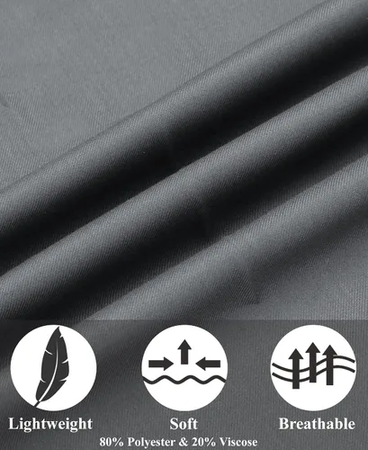 Vista 5 de COOFANDY Pantalones de vestir de ajuste clásico para hombre, pantalones formales rectos con frente plano, sin arrugas, cintura expandible