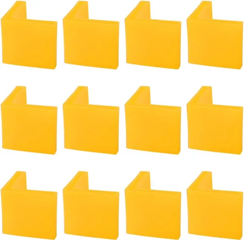 Vista 8 de uxcell 0.984 x 0.984 in Ángulo de hierro almohadillas de pie en forma de L muebles de plástico para muebles de escritorio tapas de patas cubiertas