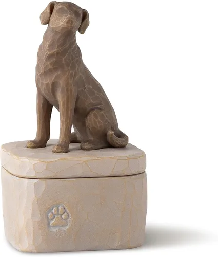 Vista 8 de Willow Tree True, Truly a Friend, Caja para joyas y tesoros con tallado en bajorrelieve de niña con cachorro, caja de recuerdo esculpida pintada a