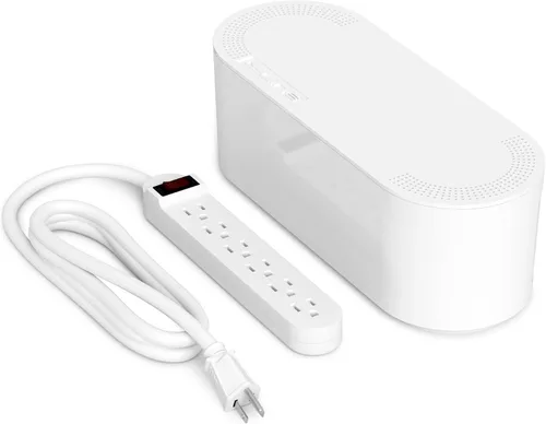 Vista 10 de D-Line Caja de gestión de cables, cubierta de regleta de alimentación, ocultador de toma de piso, organizador de cables de escritorio, ocultar
