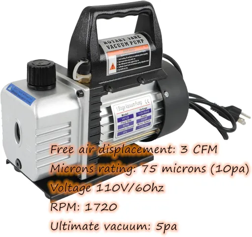Vista 2 de waltyotur Bomba de vacío 3CFM 110V/60hz 5Pa Bomba de Vacío Negro