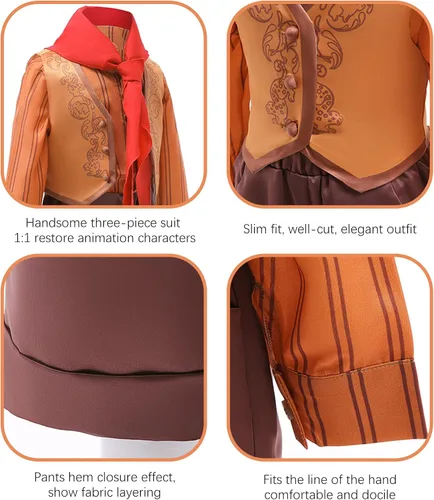Vista 4 de keaiyouhuo Disfraz de Encanto para niños pequeños 4 piezas disfraz de Antonio para niños disfraz de príncipe Madrigal Halloween cosplay 1-7T