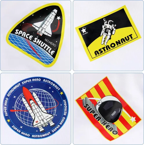 Vista 4 de Geyoga Disfraces de astronauta para niños, juego de rol con casco de astronauta para fiesta temática de cumpleaños
