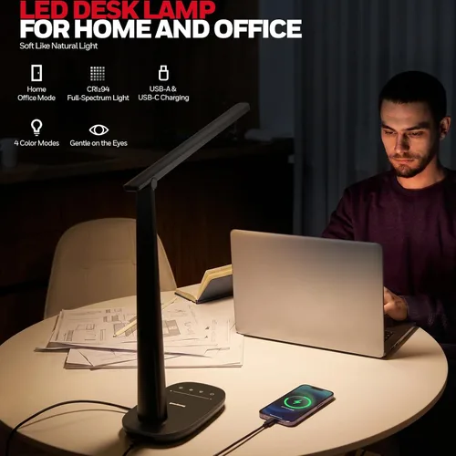 Vista 2 de Honeywell Lámpara de escritorio LED para oficina en casa, luz de lectura