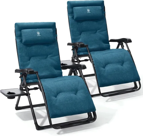 Vista 17 de EVER ADVANCED Silla de aluminio gravedad cero, 2.4" acolchado, capacidad de Negro