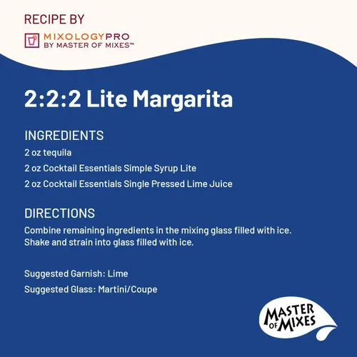 Vista 4 de Master of Mixes Cocktail Essentials - Jarabe simple LITE, botella de 12.7 onzas líquidas