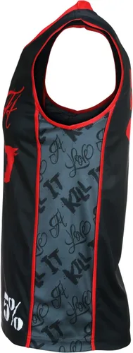 Vista 3 de 5% Nutrition Rich Piana Love It Kill It - Camiseta de baloncesto roja y negra
