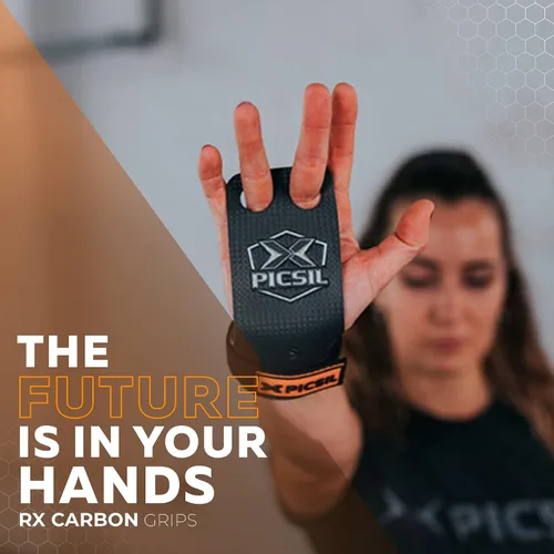 Vista 7 de PICSIL - RX Grips Puños sintéticos para entrenamiento y gimnasia Fibra de carbono ultra resistente para entrenamiento cruzado Ayuda a prevenir