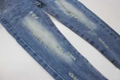 Vista 2 de ABALACOCO Overol de mezclilla para niñas y niños, con correa ajustable, rasgado, lindo, overol, pantalones, 6-13T