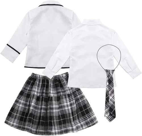 Vista 3 de iEFiEL Niños Niños Niñas Clásico Británico Japonés Coreano Uniforme Escuela Uniforme Trajes Anime Cosplay Vestir Trajes Camisa Traje